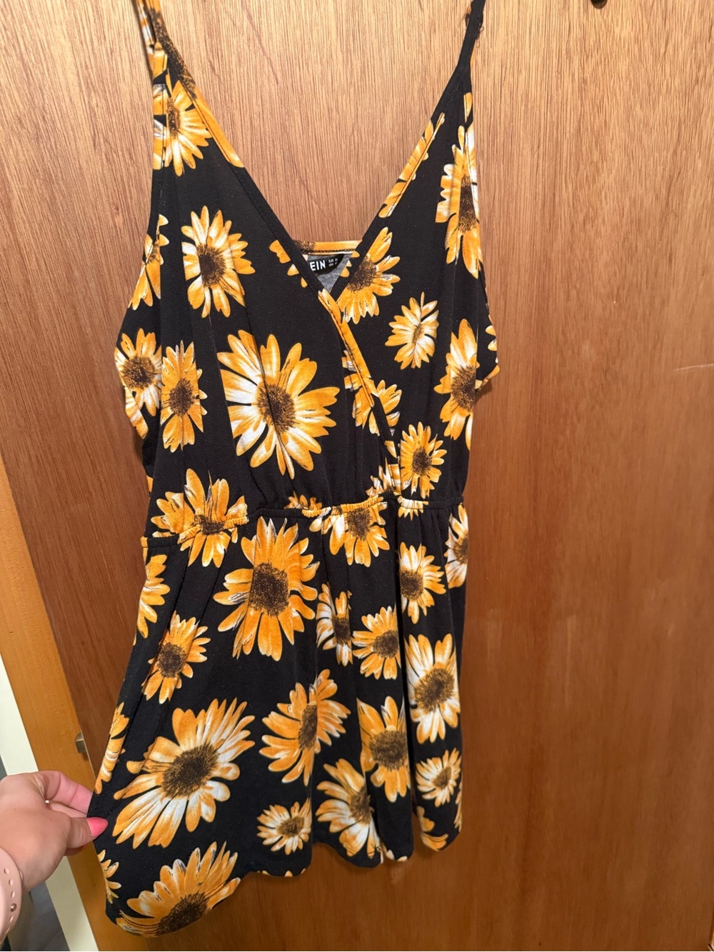 SHEIN Black Sunflower Print Romper